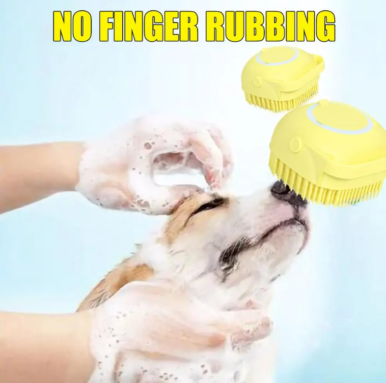 Bonito cepillo de baño para perros