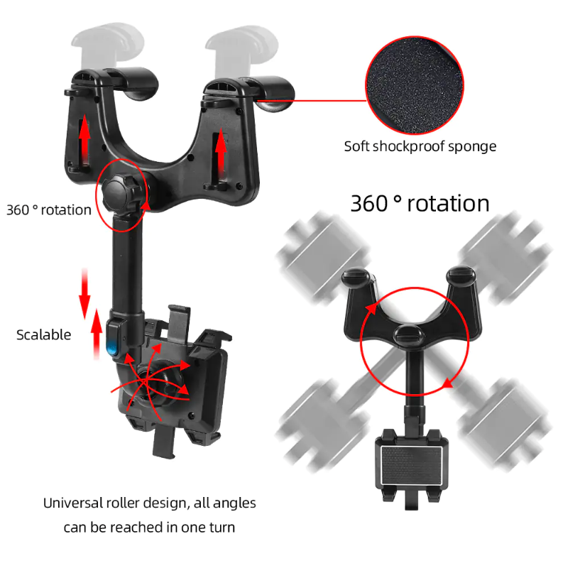 Soporte giratorio de 360° para teléfono inteligente en el coche