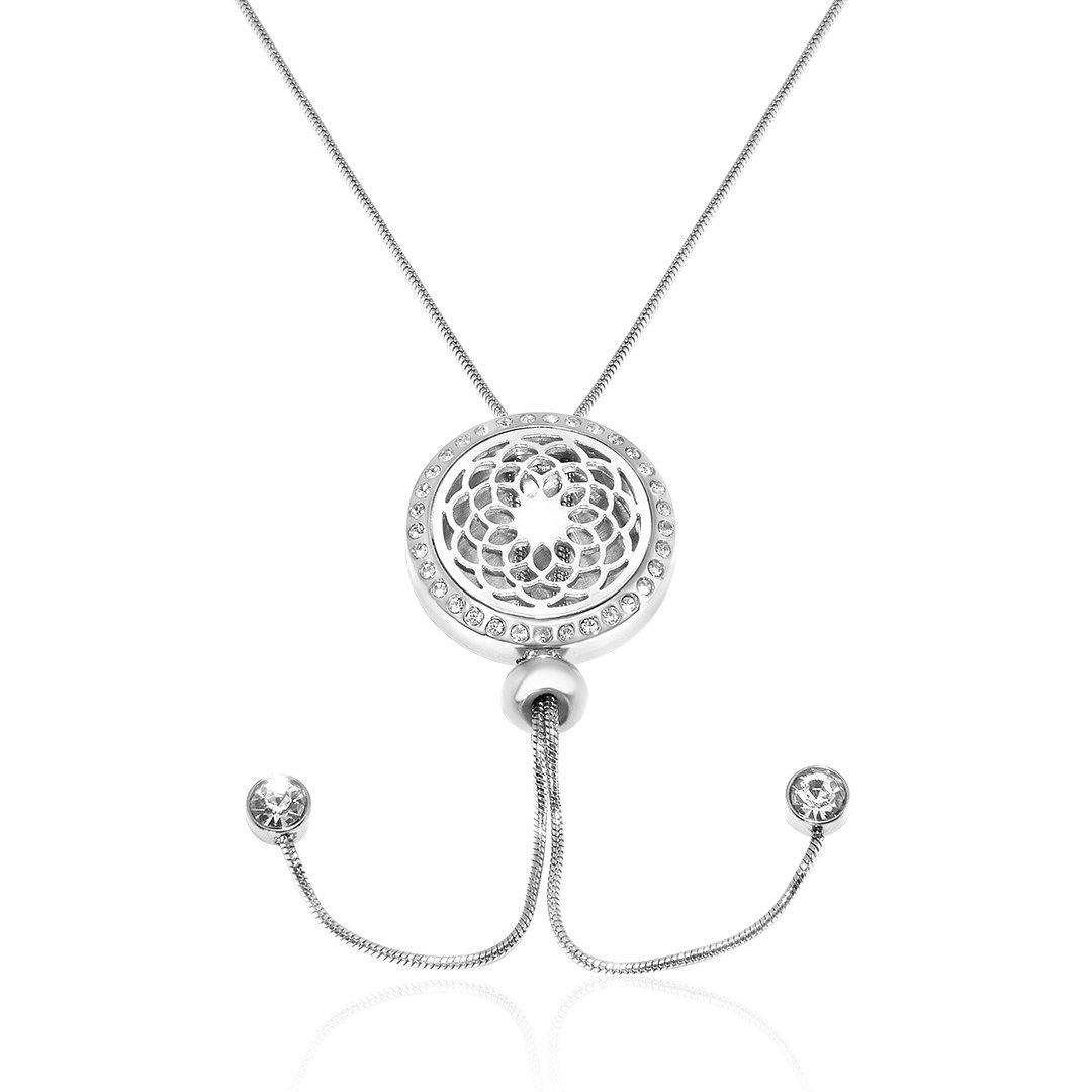 Collar con colgante Crisantemo con cadena de serpiente ajustable FEP028ZA